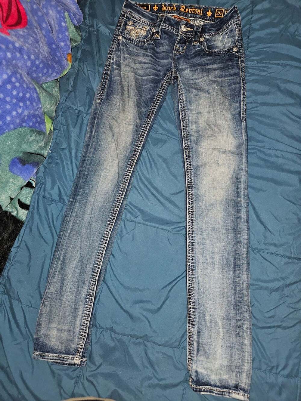 Rock Revival Betty Straight Leg Jeans Light Wash Size 24